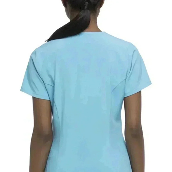 Dickies Medical Scrubs V-Neck Top — Turquoise Blue, Small, Comfortable Fit - Picture 4 of 7